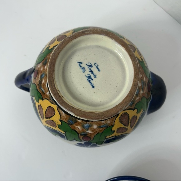 VTG Talavera Mexican Pottery Casa Rugerio Puebla Teapot Handpainted Floral - Picture 6 of 6